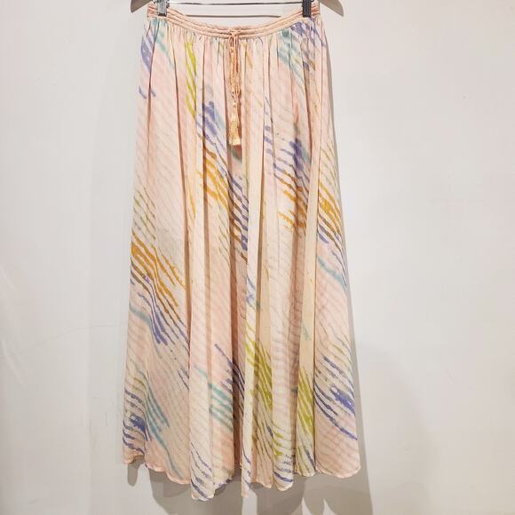 Free People Pink True To You Maxi Skirt Size Medium Boho Fairy Whimsical Hippie - Picture 1 of 12